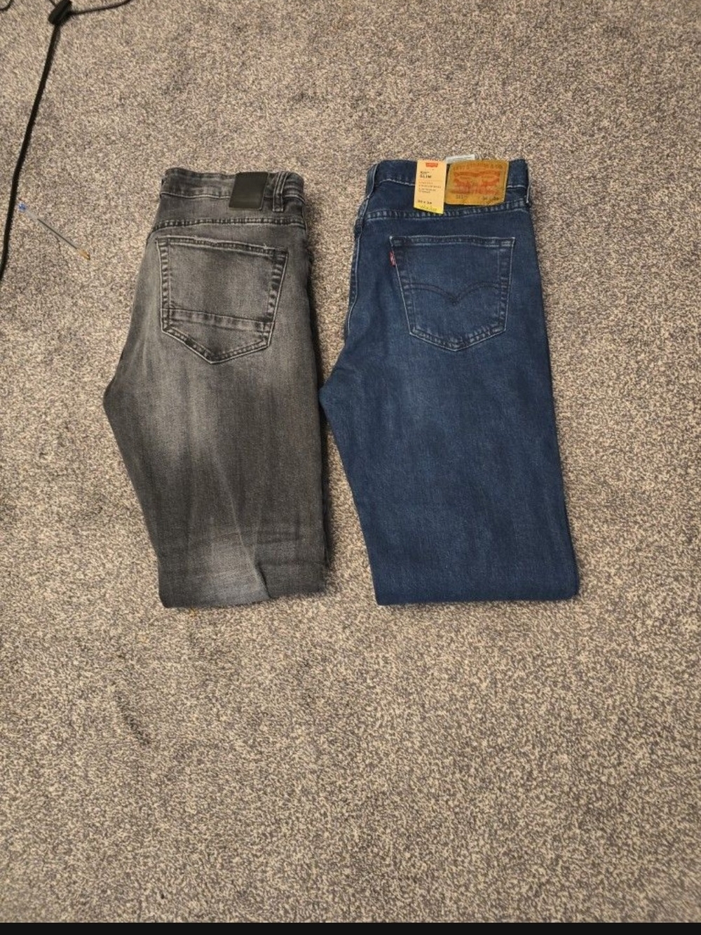 Levi's Men's Slim Straight Jeans - Blue and Gray Pair